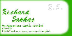 richard sapkas business card