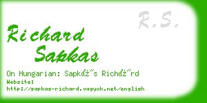 richard sapkas business card